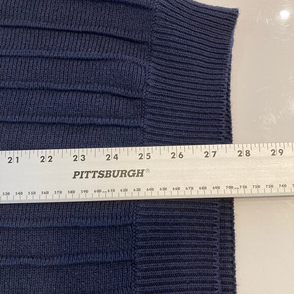 NWOT Vintage GEORGES MARCIANO GUESS Sweater L Navy White Ribbed Logo-Spellout - Picture 8 of 9